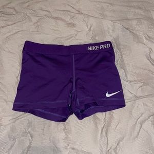 Purple Nike Pro shorts